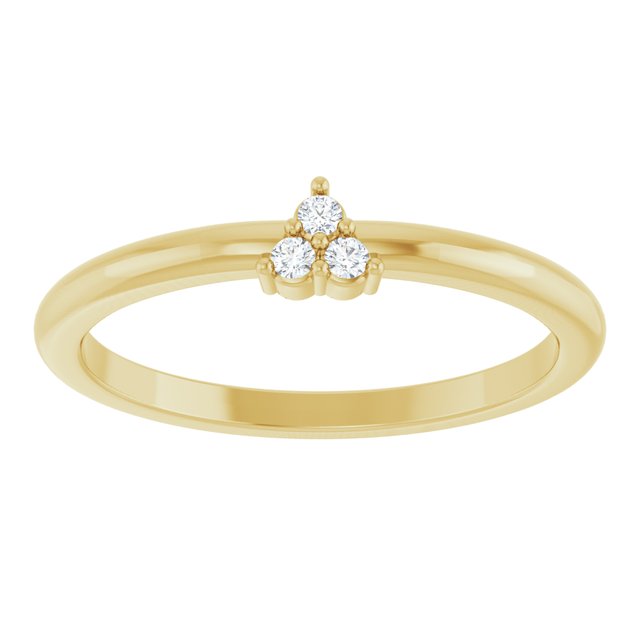 Three Diamond Cluster Ring - erin gallagher variant--14K-yellow-gold variant--7