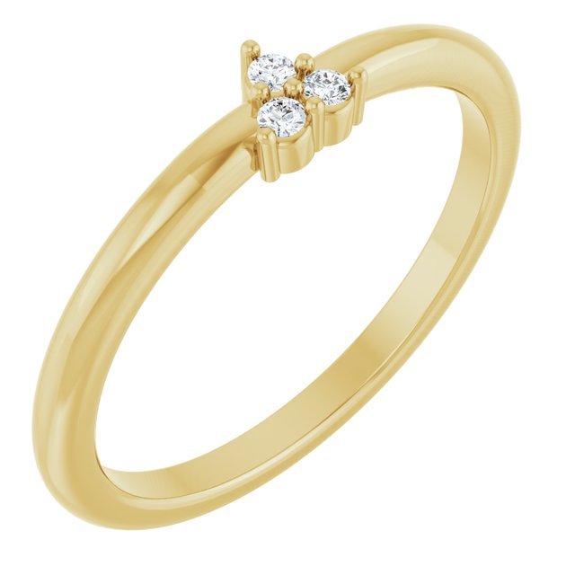 Three Diamond Cluster Ring - erin gallagher variant--14K-yellow-gold variant--7