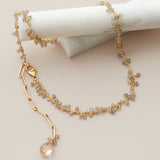 Tiny Gem Choker Necklace - erin gallagher variant--Labradorite