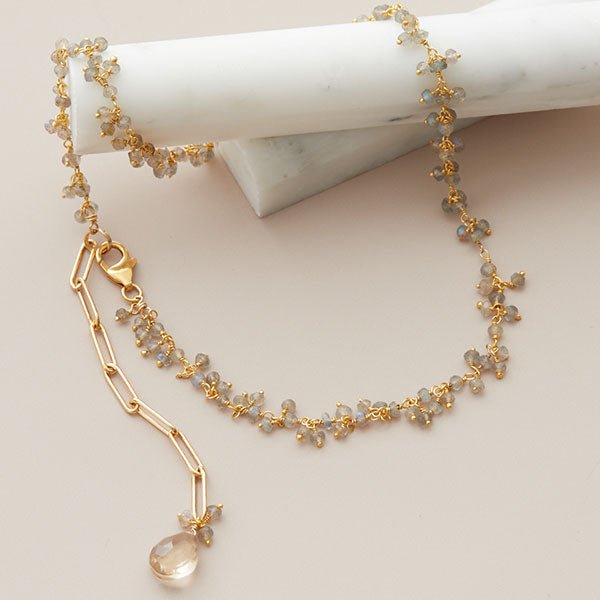 Tiny Gem Choker Necklace - erin gallagher variant--Labradorite