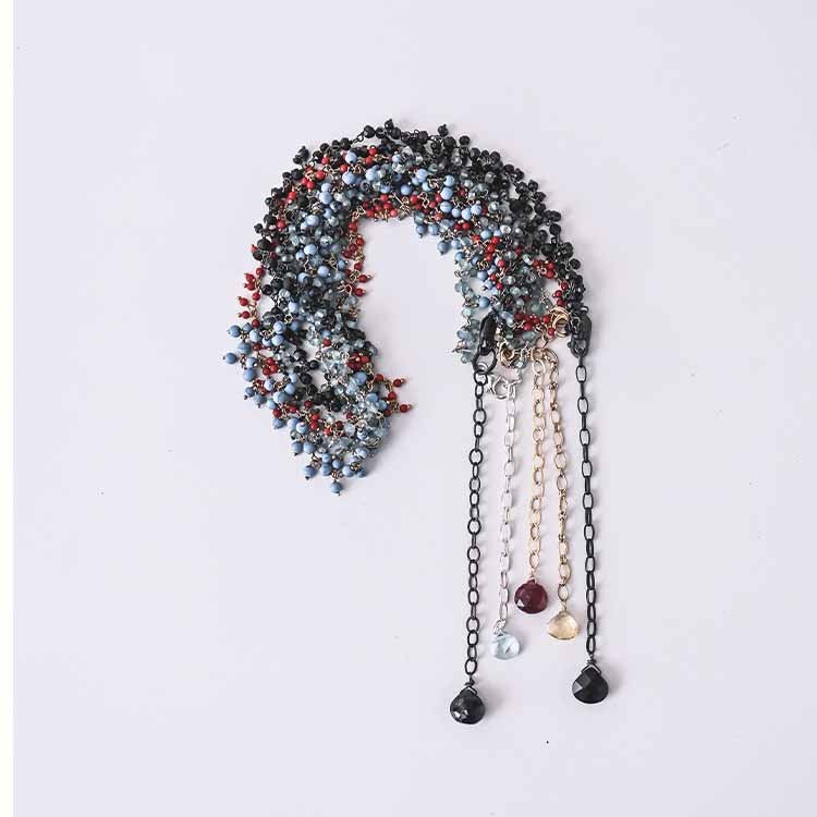 Tiny Gem Choker Necklace - erin gallagher variant--Pearl