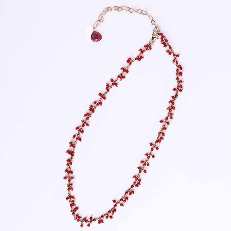 Tiny Gem Choker Necklace - erin gallagher variant--Ruby