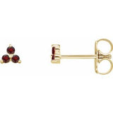 Trio Stud Earring - erin gallagher variant--Garnet variant--14K-yellow-gold