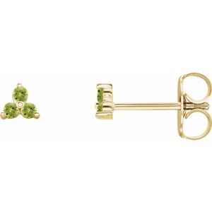 Trio Stud Earring - erin gallagher variant--Peridot variant--14K-yellow-gold