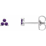 Trio Stud Earring - erin gallagher variant--Amethyst variant--Sterling-Silver variant--14K-white-gold