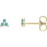 Trio Stud Earring - erin gallagher variant--Zircon variant--14K-yellow-gold