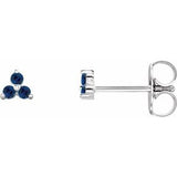 Trio Stud Earring - erin gallagher variant--Sapphire variant--14K-white-gold
