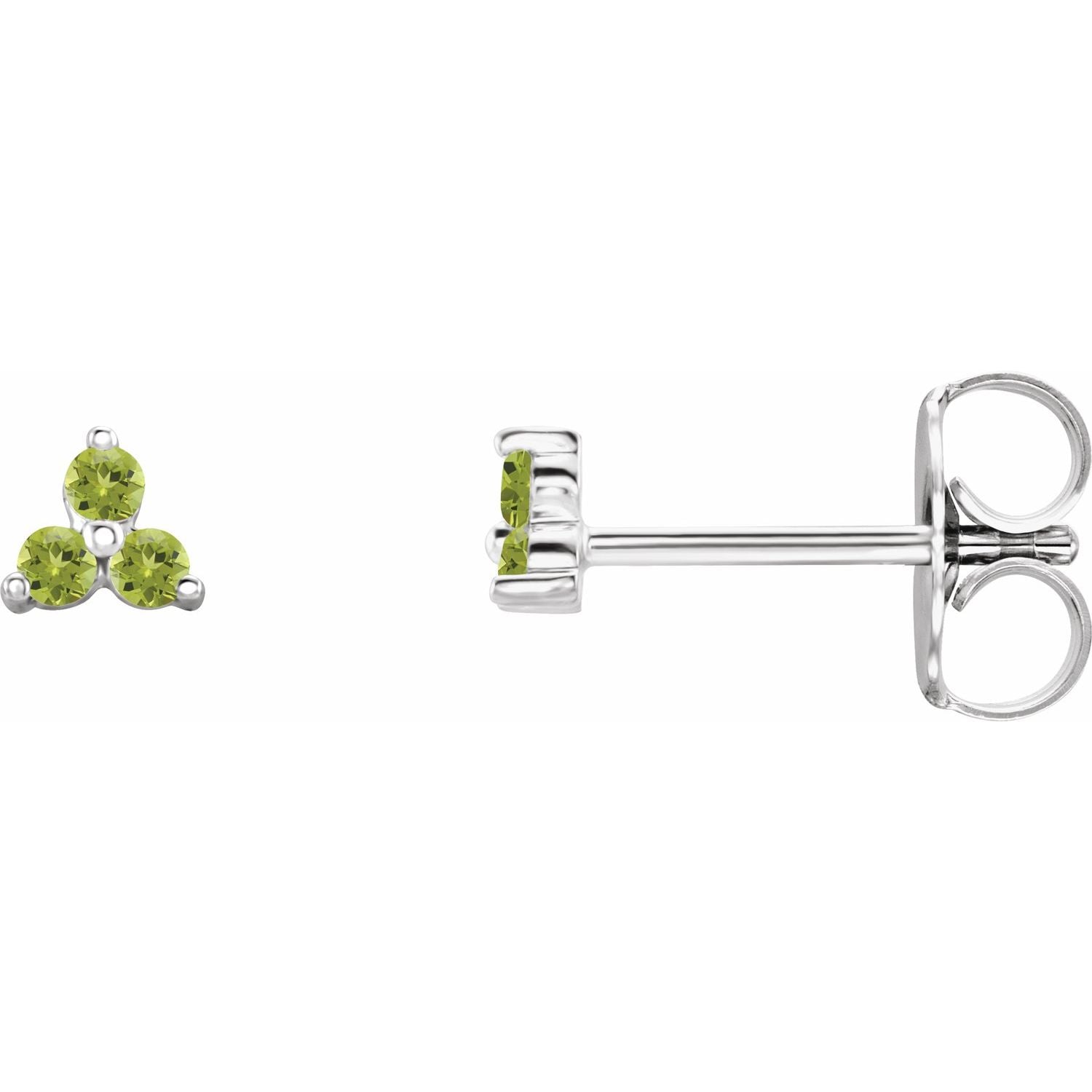 Trio Stud Earring - erin gallagher variant--Peridot variant--Sterling-Silver variant--14K-white-gold