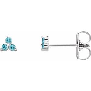 Trio Stud Earring - erin gallagher variant--Zircon variant--Sterling-Silver variant--14K-white-gold
