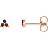 Trio Stud Earring - erin gallagher variant--Garnet variant--14K-rose-gold