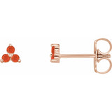 Trio Stud Earring - erin gallagher variant--Opal variant--14K-rose-gold