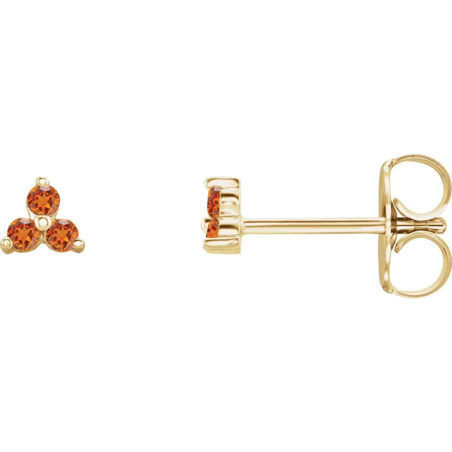 Trio Stud Earring - erin gallagher variant--Garnet variant--14K-yellow-gold