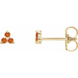 Trio Stud Earring - erin gallagher variant--Garnet variant--14K-yellow-gold