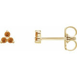 Trio Stud Earring - erin gallagher variant--Citrine variant--14K-yellow-gold