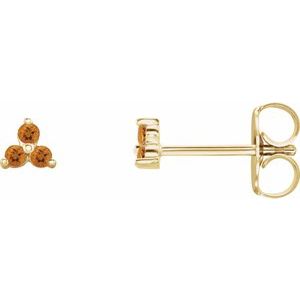 Trio Stud Earring - erin gallagher variant--Citrine variant--14K-yellow-gold