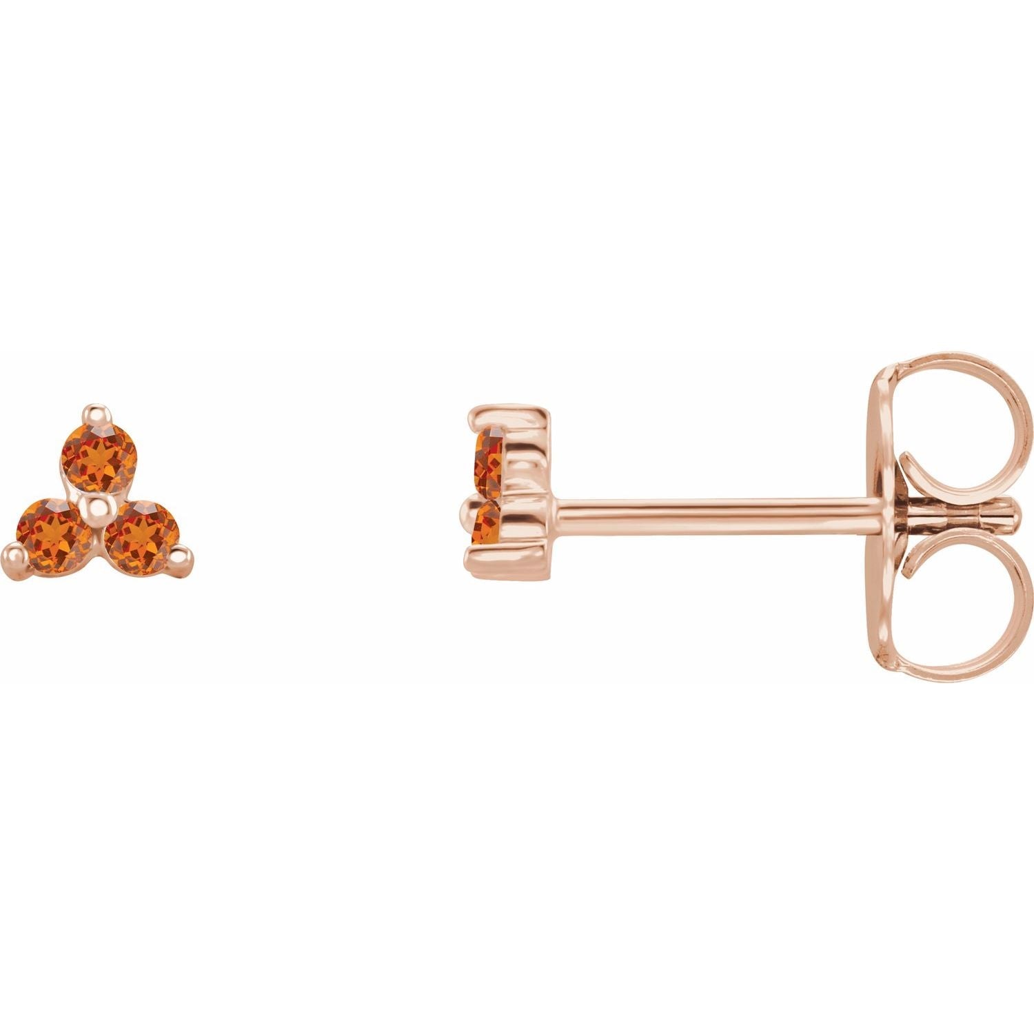 Trio Stud Earring - erin gallagher variant--Garnet variant--14K-rose-gold