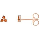 Trio Stud Earring - erin gallagher variant--Garnet variant--14K-rose-gold