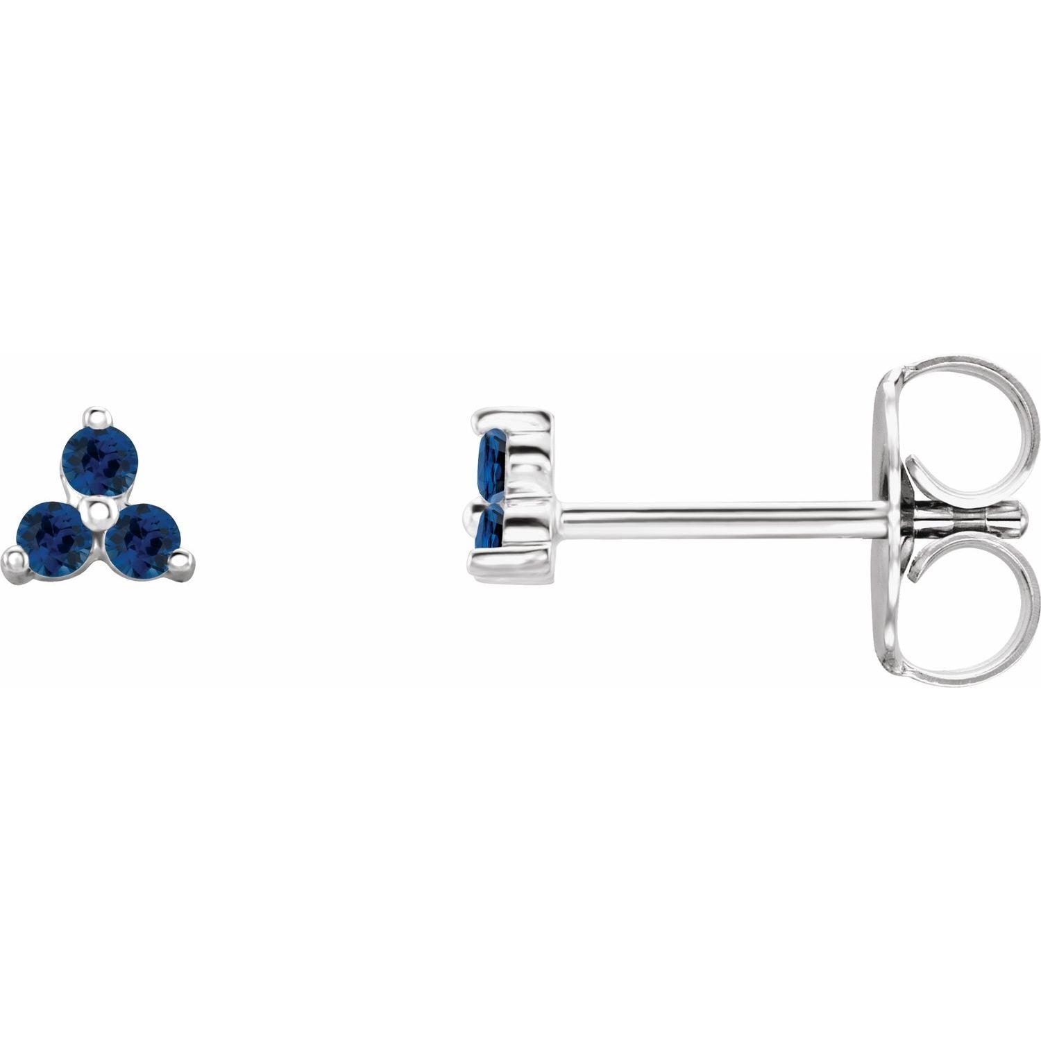 Trio Stud Earring - erin gallagher variant--Sapphire variant--Sterling-Silver
