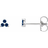 Trio Stud Earring - erin gallagher variant--Sapphire variant--Sterling-Silver