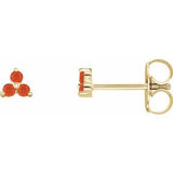 Trio Stud Earring - erin gallagher variant--Opal variant--14K-yellow-gold