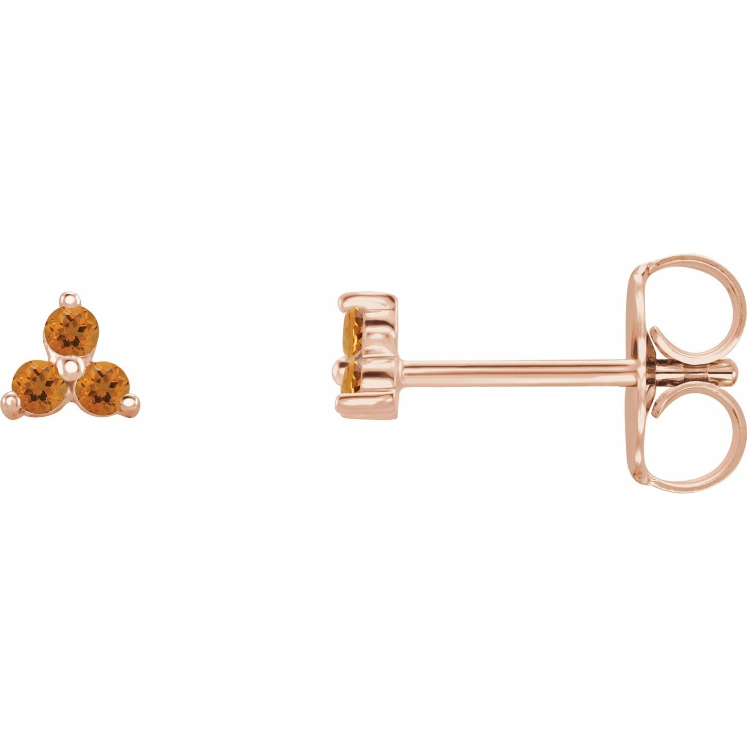 Trio Stud Earring - erin gallagher variant--Citrine variant--14K-rose-gold