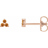 Trio Stud Earring - erin gallagher variant--Citrine variant--14K-rose-gold