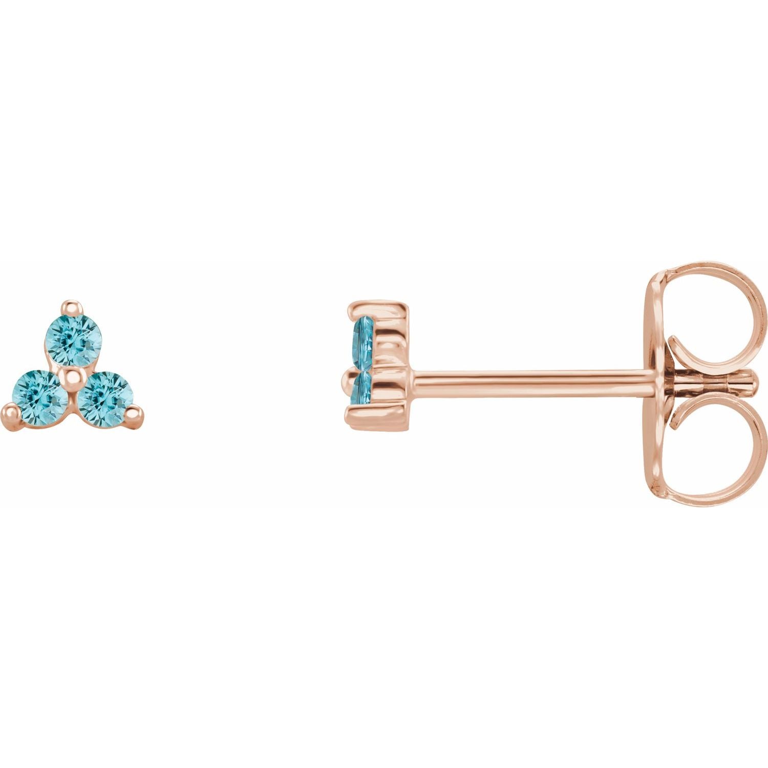 Trio Stud Earring - erin gallagher variant--Zircon variant--14K-rose-gold