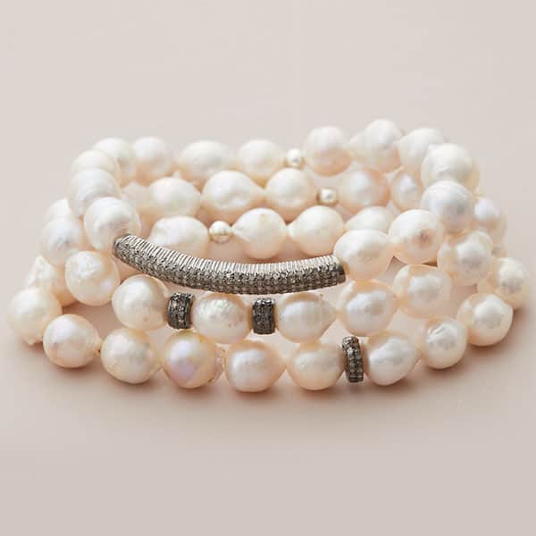 White Pearl Stretch Bracelet - erin gallagher