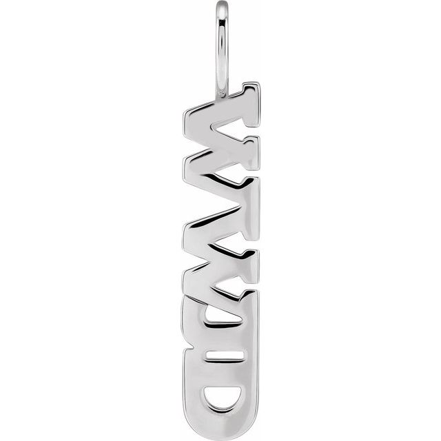 WWJD Charm - erin gallagher variant--Sterling-silver variant--14K-white-gold