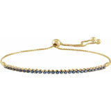 Sapphire tennis bracelet in solid yellow gold with secure sliding clasp yellow gold variant--Sapphire variant--14K-yellow-gold