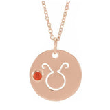 Zodiac Gemstone Charm Necklace - erin gallagher(Apr-20---May-20) variant--Taurus variant--14K-rose-gold