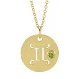 Zodiac Gemstone Charm Necklace - erin gallagher(May-21---Jun-20) variant--Gemini variant--14K-yellow-gold
